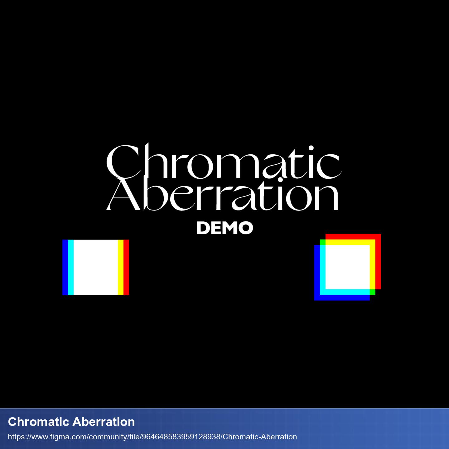 Beispiel für Chromatic Aberration. Weisses Quadrat von dem die RGB Kanäle verschoben sind, sodass am Rand ein Farbspektrum zu sehen ist.